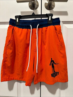 Men'Small Hockey Swim Trunks in Orange & Blue Size Small